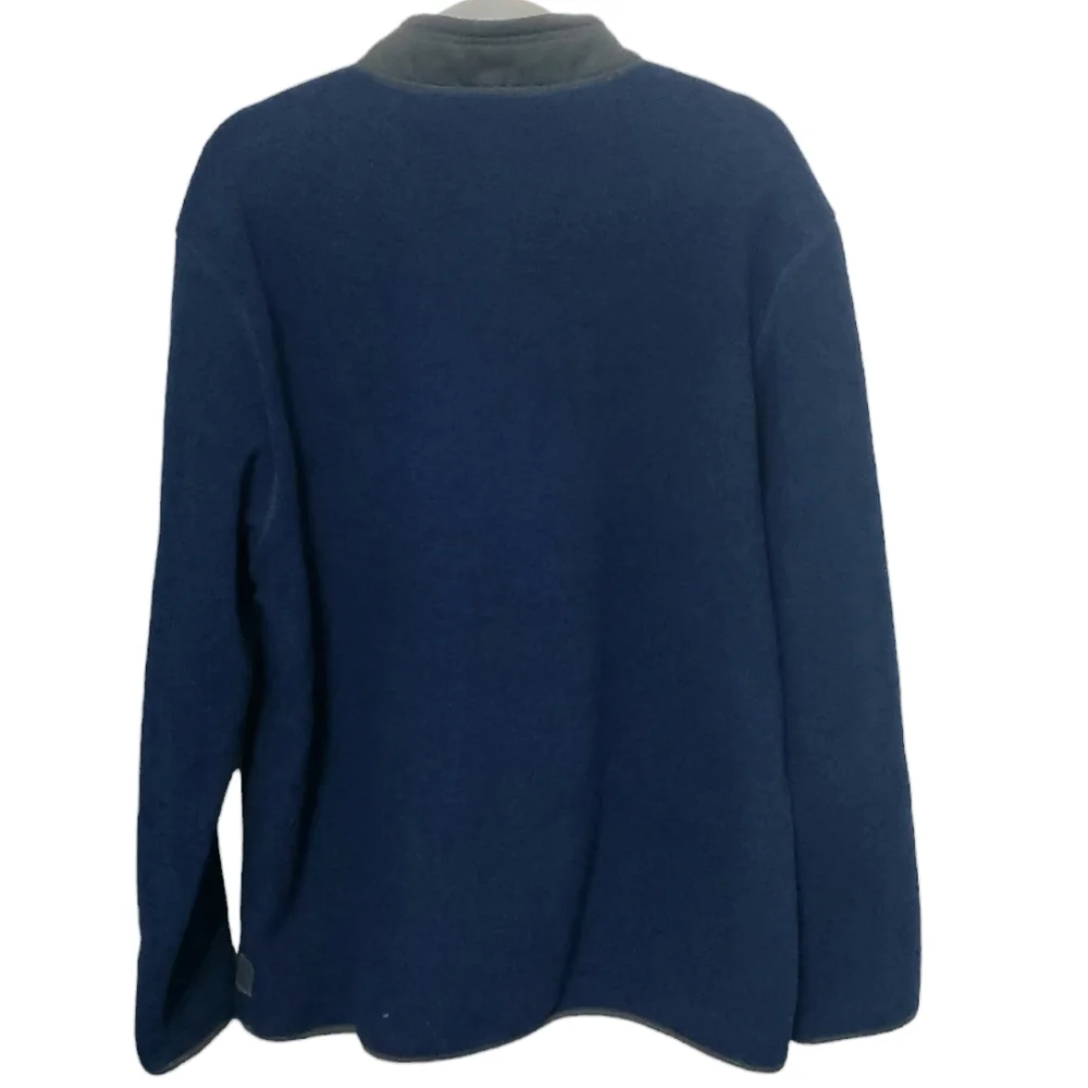GH Bass Men's‎ Fleece Blue Quarter Snap Pull-over Size XL